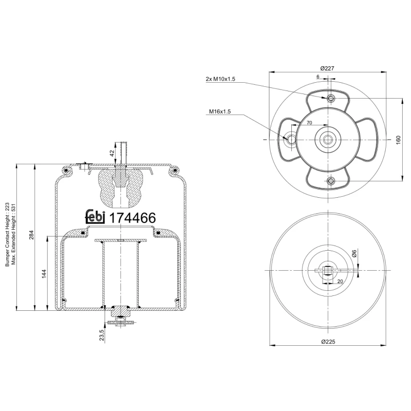 Image of FEBI BILSTEIN 174466 Boot, air suspension Front Axle Boot,air suspension (324)