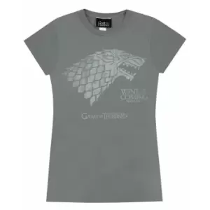 Image of Game Of Thrones Womens/Ladies Stark Winter Is Coming T-Shirt (L) (Charcoal)