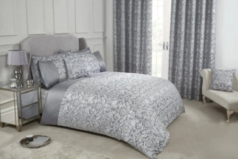 Image of New Edge Blinds Harrow Duvet Set in Grey Size: Single Grey Unisex Single