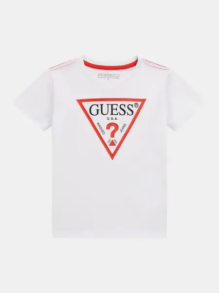 Image of Guess Kids Triangle Logo T-Shirt 14391081 White