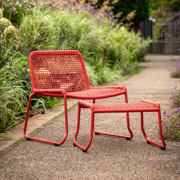Image of Lydden Lounge Chair with Footstool Orange