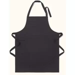 Image of Homescapes - Plain Black Cotton Apron - Black