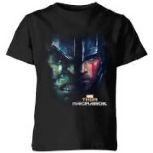 Image of Marvel Thor Ragnarok Hulk Split Face Kids T-Shirt - Black - 9-10 Years