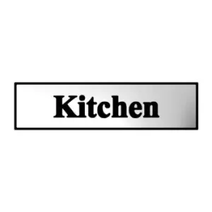 Image of Staff Only Sign - Polished Chrome Effect Laminate with Self-Adhesive Backing - 200 x 50mm