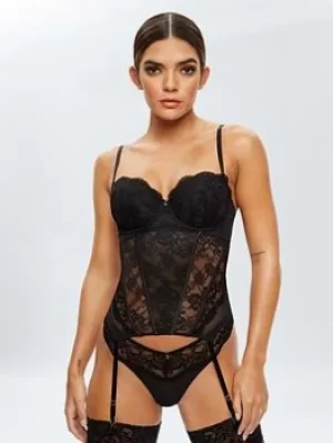 Image of Ann Summers Bodywear Sexy Lace Planet Basque, Black, Size 12E-F, Women