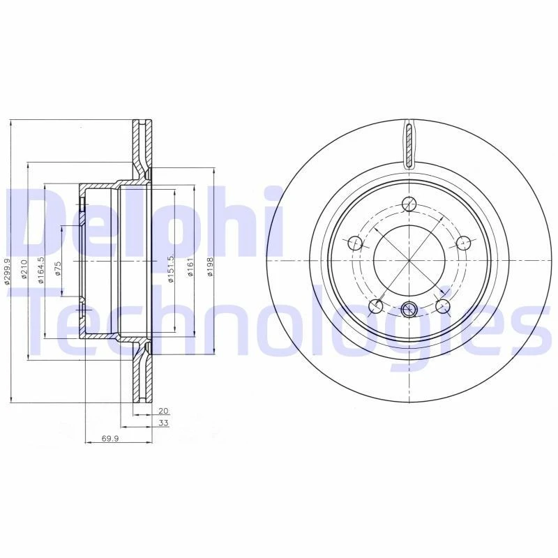 Image of DELPHI Brake disc DELPHI BG4293C