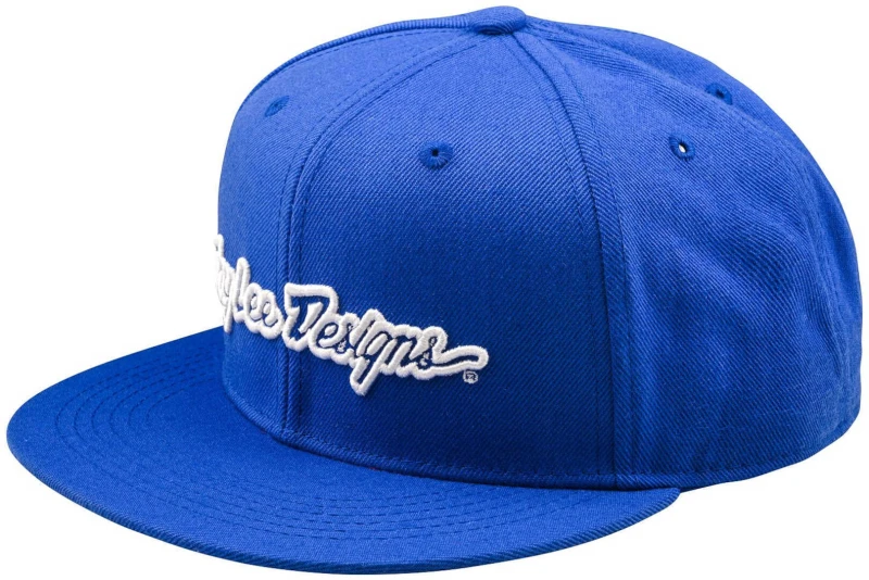 Image of Troy Lee Designs Flat Bill Signature Snapback Cap, blue for Men