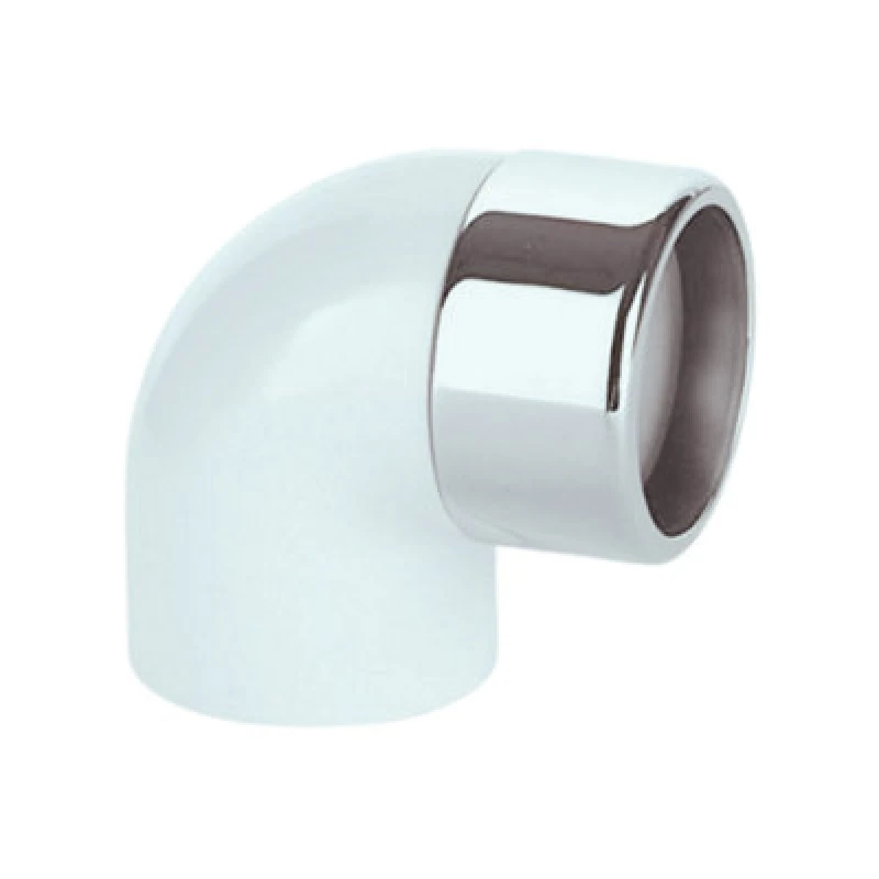 Image of McAlpine ABS42/43A-CB 90° Chrome Plated Brass Compression Bend x ABS Solvent Weld, White