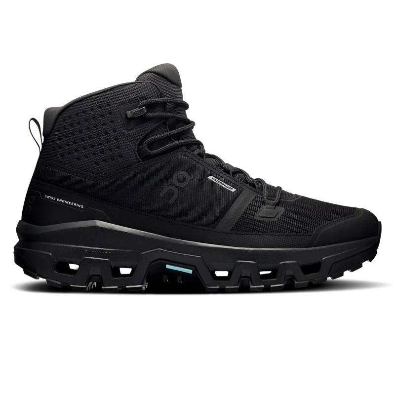Image of On On Cloudrock Mid Waterproof Womens Black - Black / 6