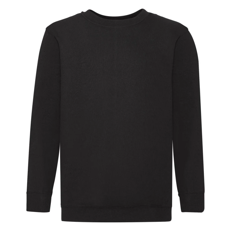 Image of Fruit of the Loom Set In Sleeve Sweatshirt Pack of 2 in Black Size: 12-13 Years Black Unisex 12-13 Years