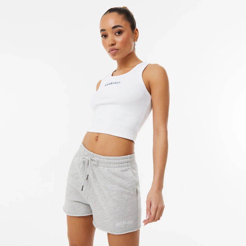 Image of Everlast Raw Hem Shorts Womens - Grey Grey 8