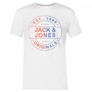 Image of Jack and Jones Two Tone Channing T-Shirt - White