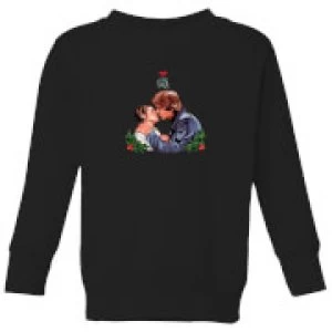 Image of Star Wars Mistletoe Kiss Kids Christmas Sweatshirt - Black - 11-12 Years