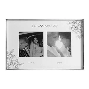 Image of 4" x 4"- Amore By Juliana Floral Double Frame - 25 Years