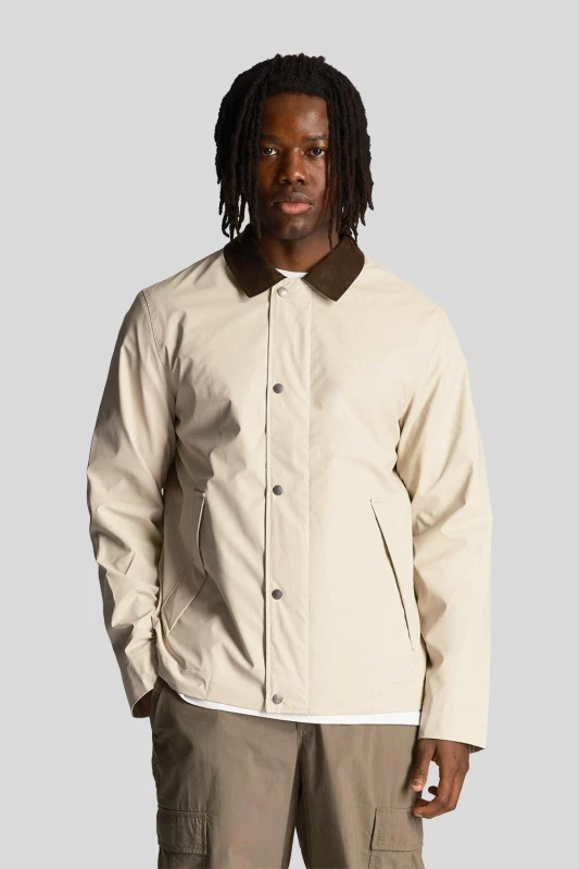 Image of Lyle & Scott Mens Coach Jacket Ecru Size: Medium Ecru Male M