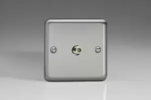 Image of Varilight Classic 1 Gang Satellite Socket F-Type with Black Inserts (Single XS8S) - Matt Chrome - XS8S