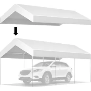 Image of VEVOR Carport Replacement Canopy Cover, 10 x 20 ft, Ripstop Triple-layer PE Fabric Garage Top Tarp Shelter Cover, UV Resistant Waterproof Car Cover Te