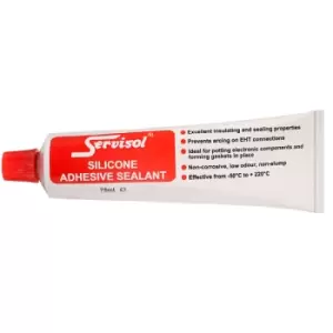 image of Servisol 6200003100 Silicone Adhesive Sealant 75ml