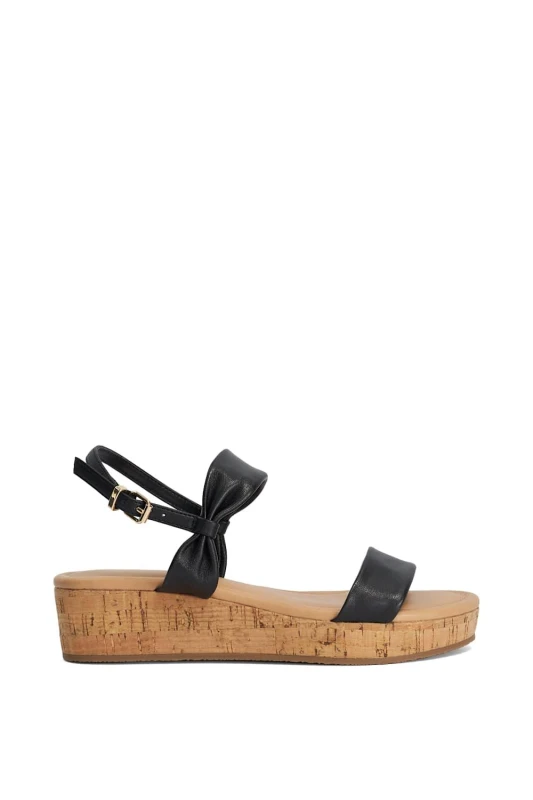 Image of Dune London Womens 'Laliz' Leather Sandals in Black Size: 3 Black Female 3