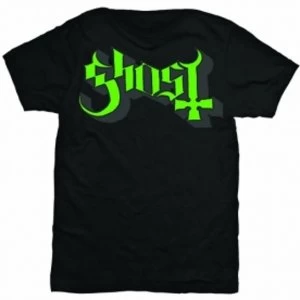 image of Ghost Green Grey Keyline Logo Mens T Shirt: Medium