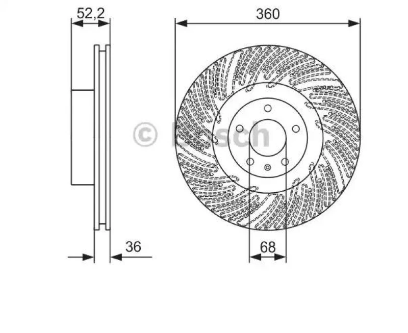 Image of Bosch 0 986 479 D27 Brake disc internally vented, Coated, High-carbon Brake Disc (82)