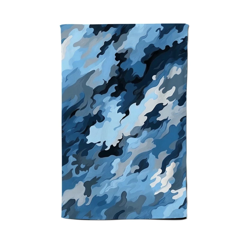 Image of Warren Reed - Designer Blue & Grey Canvas Brushstrokes Tea Towel Blue Unisex