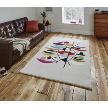 Image of Inaluxe IX10 120cm x 170cm Rectangle - Ivory and Multicoloured