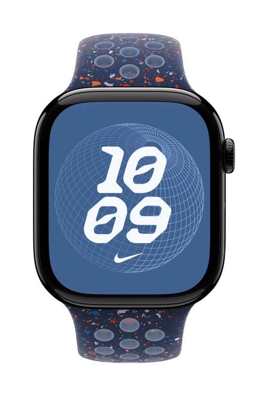 Image of Apple Nike Sport Band Blue Aluminium, Fluoroelastomer MGC94ZM/A