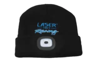 image of Laser Tools 6899 "Racing" Beanie Hat with LED USB Rechargeable Head Lamp