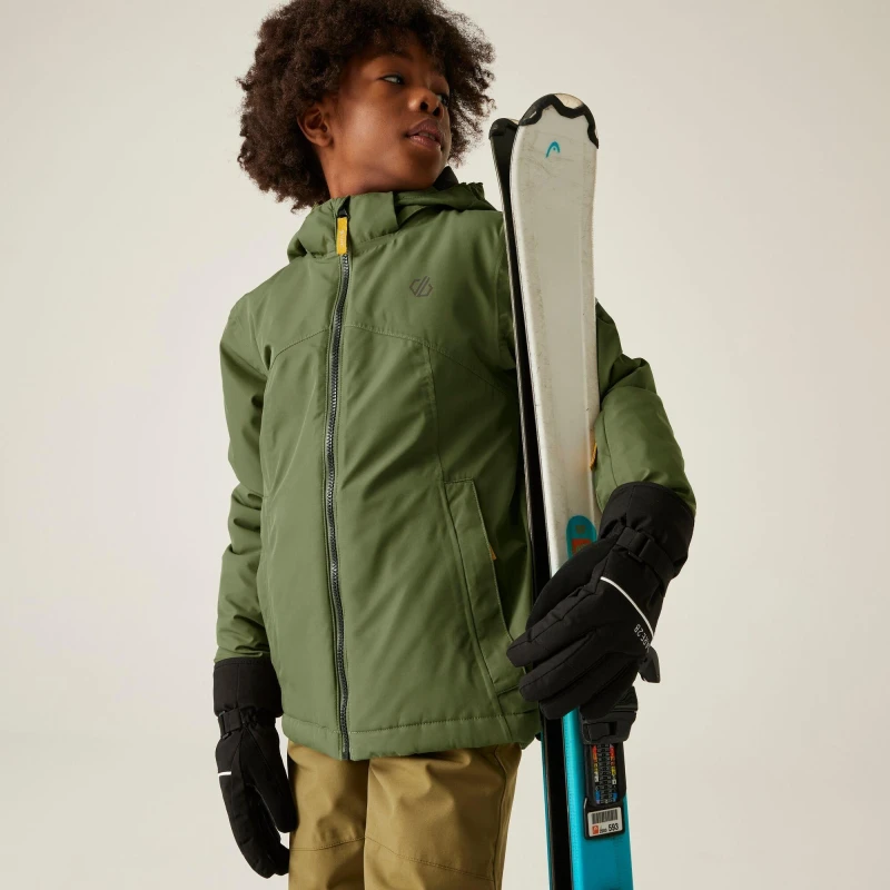 Image of Dare 2b Unisex Kids Impose V Insulated Waterproof Jacket Olive Green unisex 11-12yrs