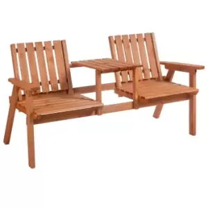 Image of Outsunny 2 Seater Garden Bench Patio Antique Loveseat with Armrest Steel Orange