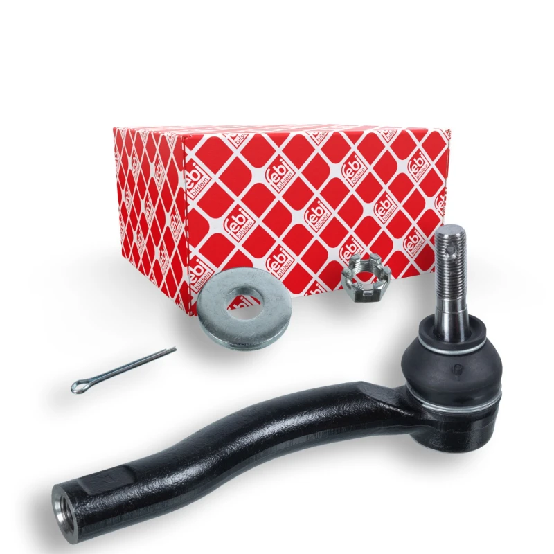 Image of FEBI BILSTEIN 43239 Track rod end Front Axle Right, with crown nut and split pin Tie Rod End (914)