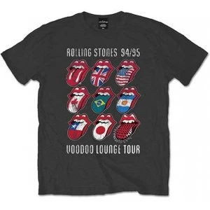 image of Rolling Stones VooDoo Lounge Tongues Mens Medium T-Shirt - Charcoal