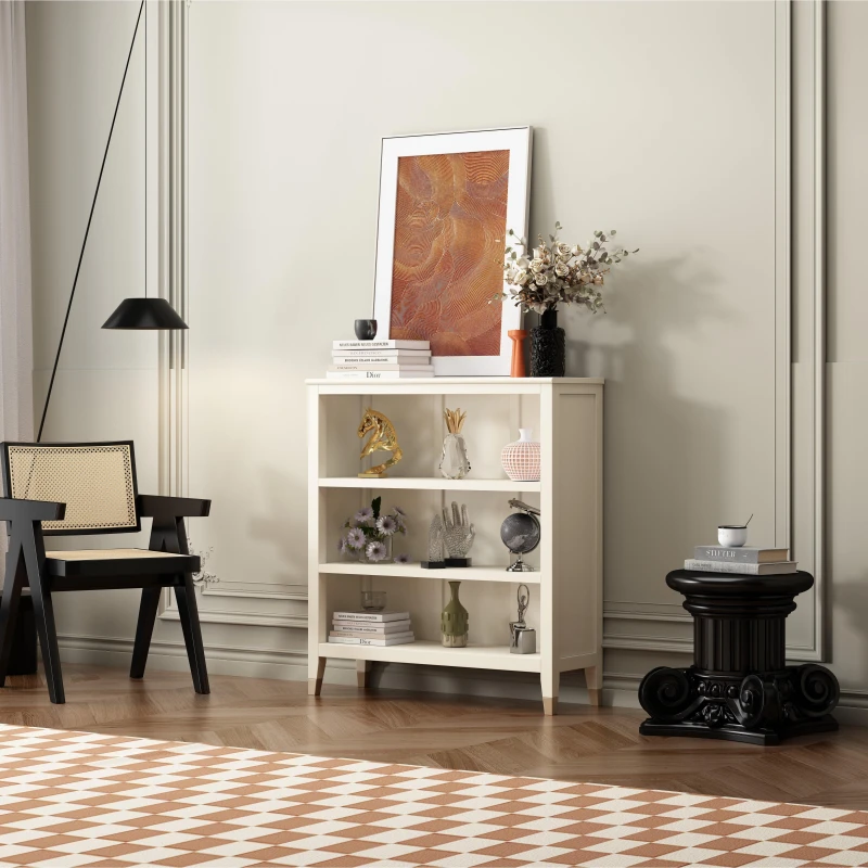 Image of Cabinet Bits Palazzi 3 Tier Bookcase H97 W89 D25cm in Off-White Off-White Unisex