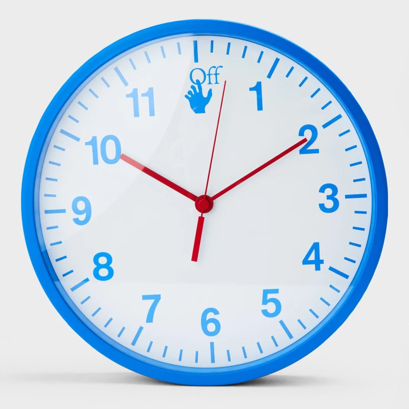 Image of Off White Wall Clock Blue Fluo unisex One Size