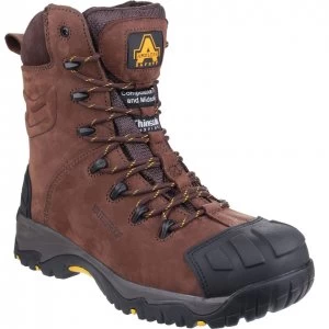Image of Amblers Mens Safety As995 Pillar Waterproof Hi-Leg Safety Boots Brown Size 10
