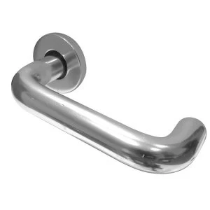 image of Jedo Aluminium Round Bar Door Handle on Round Rose