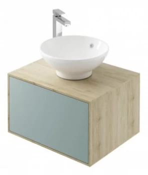 Image of Wickes Eli Oak and Fjord Wall Hung Wall Unit - 600 mm