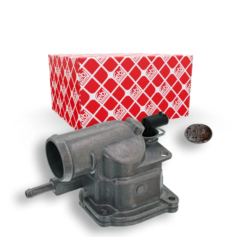 Image of FEBI BILSTEIN 39396 Engine thermostat Opening Temperature: 87°C, with gasket/seal, with housing, with Temperature Switch Thermostat,coolant (316)