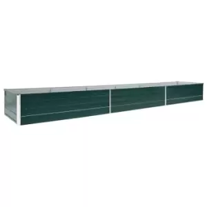 image of Vidaxl Garden Raised Bed Galvanised Steel 480x80x45cm Green