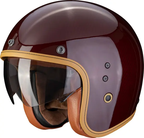 Image of Scorpion Belfast Carbon Evo Solid Red Jet Helmet Size 2XL