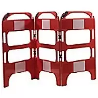 Image of Road Safety Barrier Floor Standing Red 100 x 75 x 100cm Pack of 3