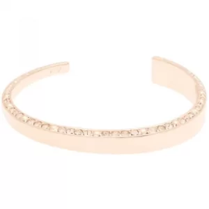 image of Ladies Karen Millen Rose Gold Plated Contoured Crystal Cuff SM