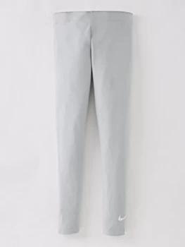 image of Nike Girls NSW Favourites Swoosh Legging - Grey White, Grey/White, Size L, Women