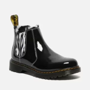 Image of Dr. Martens Kids 2976 Leonore Lamper Patent Leather-Blend Boots - UK 1 Kids