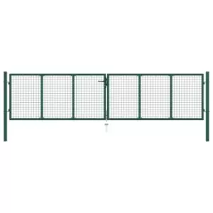 image of Vidaxl Mesh Garden Gate Steel 400X75cm Green