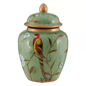 image of Interiors By Ph Turquoise Oriental Small Ceramic Jar