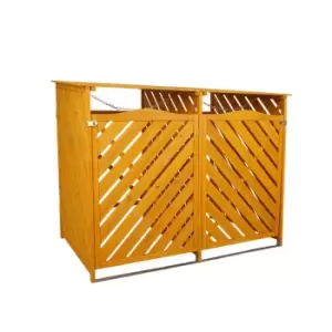 image of Jack Stonehouse Wooden Double Bin Storage - Natural