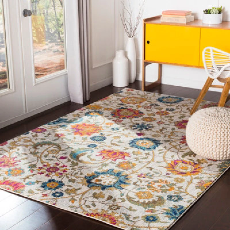 Image of Livabliss Scandi Modern Boho Saffron Hanshu Area Rug 120 X 170 Cm - Easy Care, Non Shedding, Ideal For Living Room & Bedroom