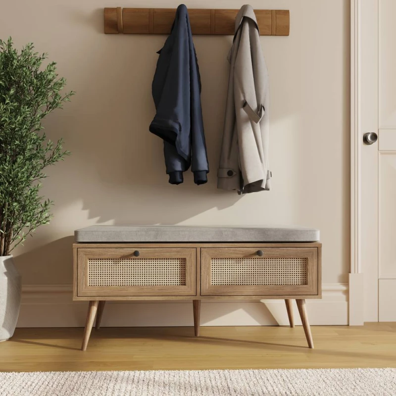 Image of Gfw Noor 2 Drawer Shoe Cabinet Oak WVUL2 Unisex
